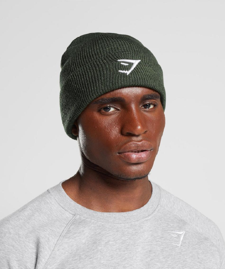 Sombreros Gymshark Sharkhead Beanie Accessories Verde Oliva | CO 4184AHK